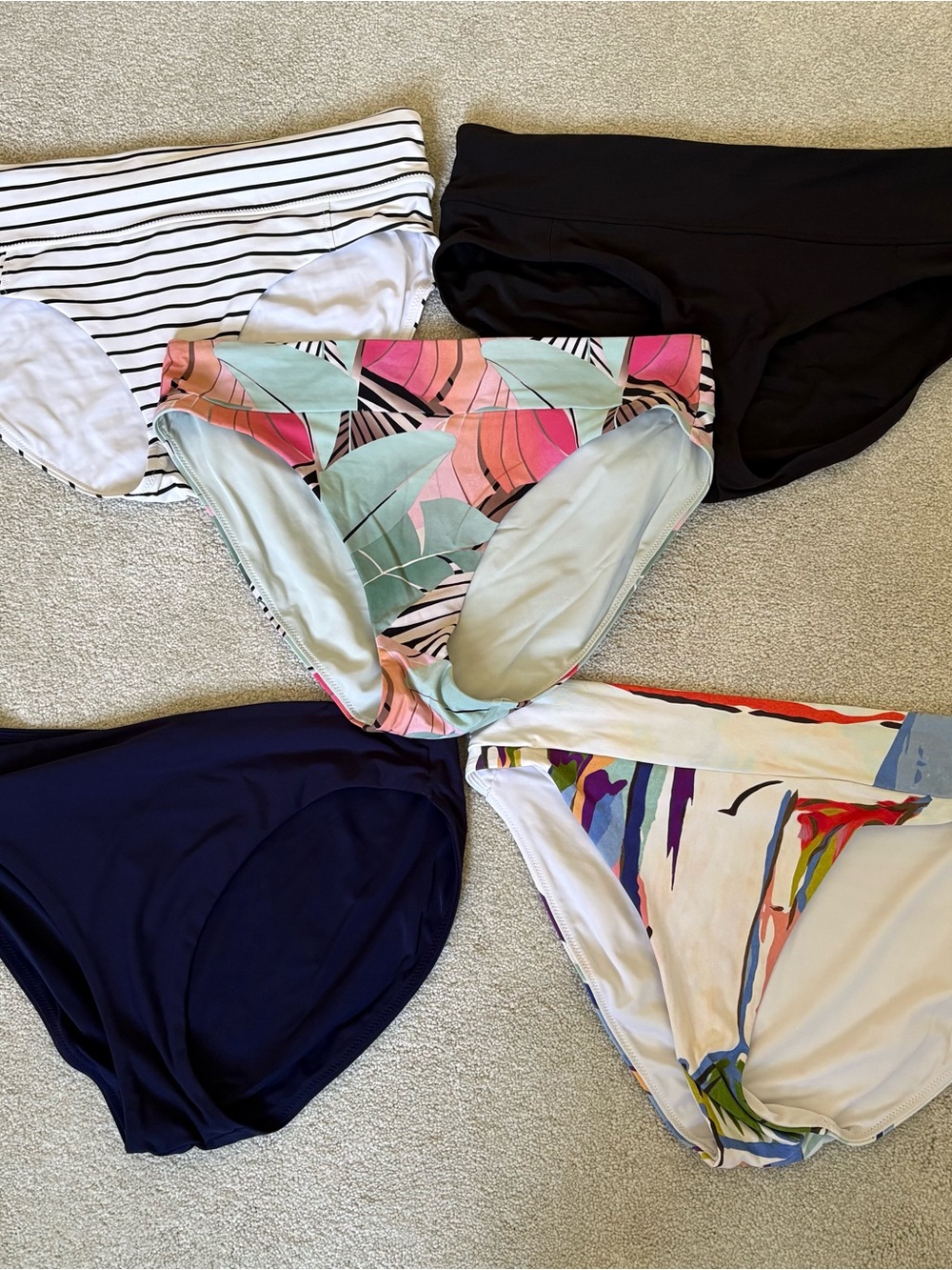CALIA by Carrie Underwood Bikini Bottoms - Black, Navy, White, Multi